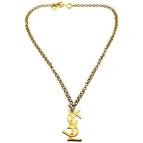 ysl necklace pendant|yves saint laurent vintage jewelry.